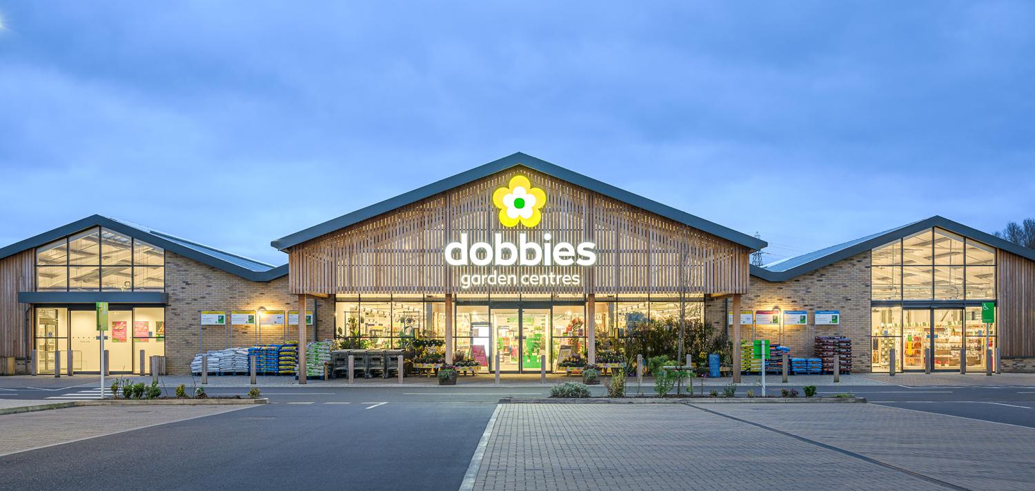 front of Dobbies Garden Centre