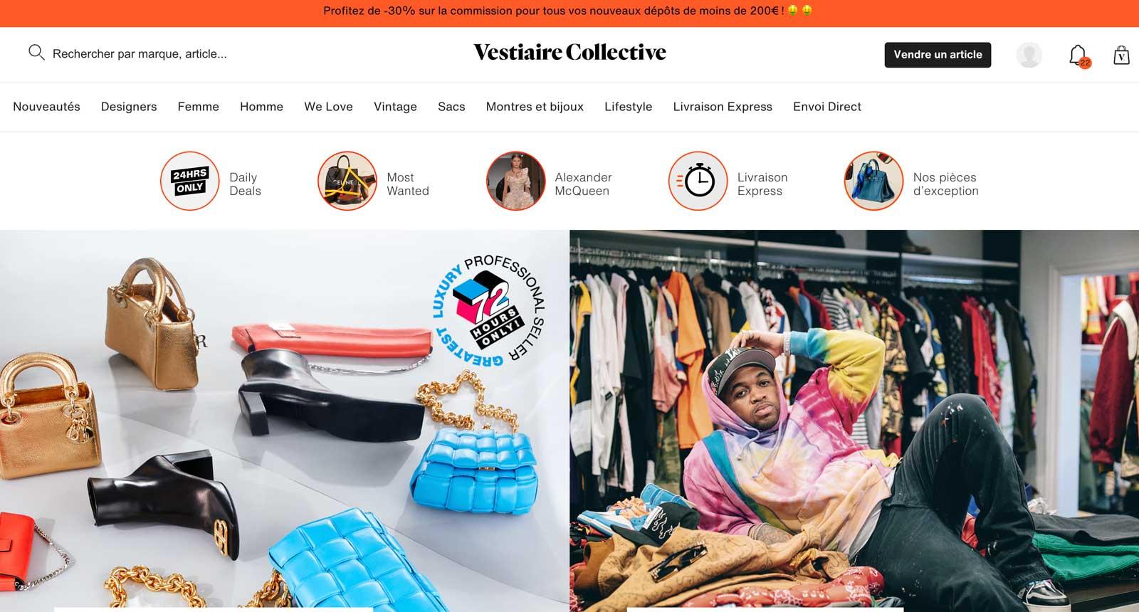 Vestiaire homepage