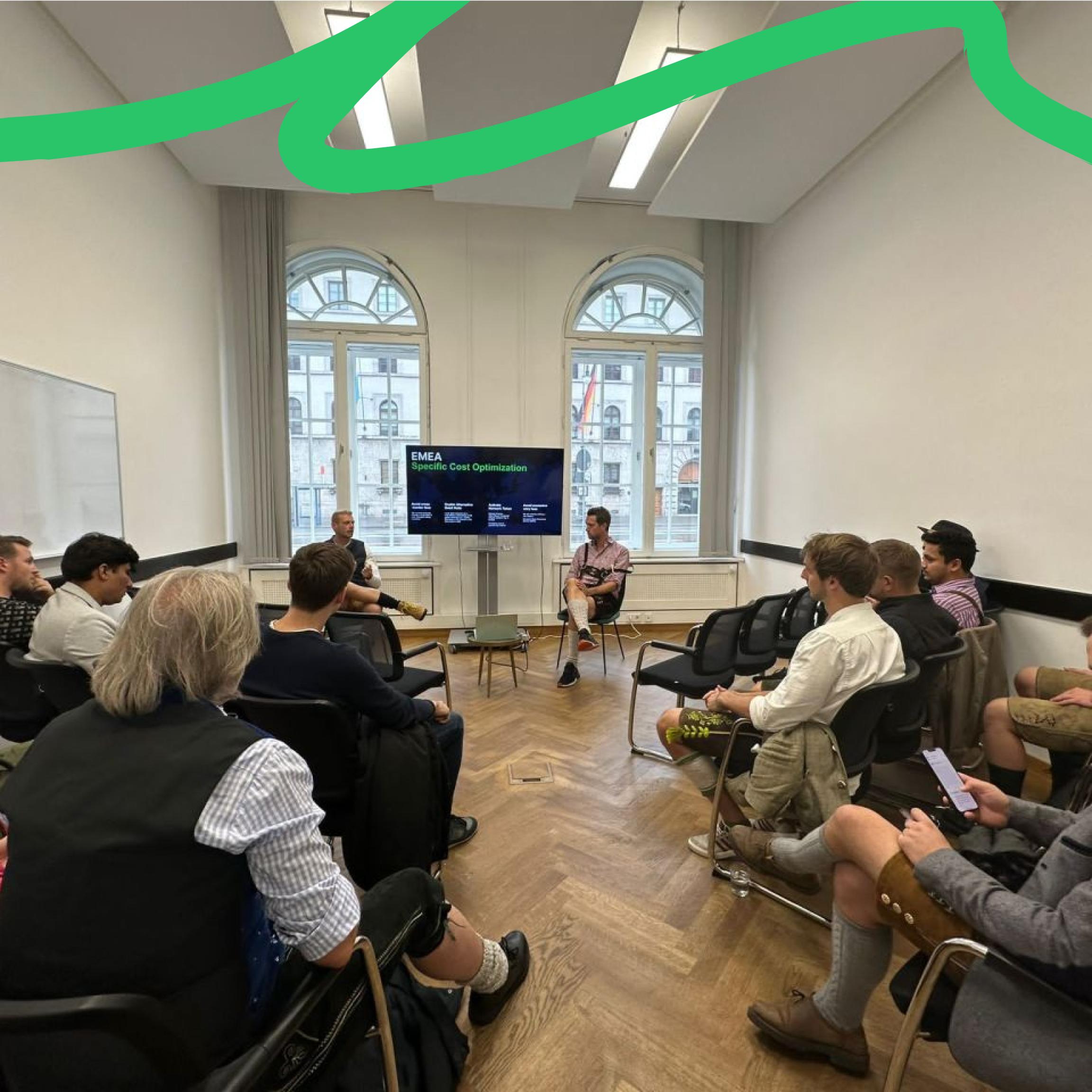 Event attendees listening to a keynote presentation.