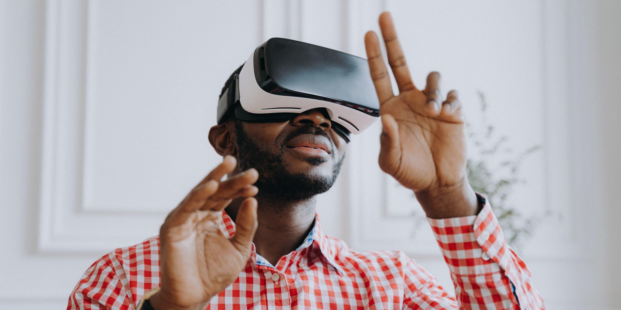 Person using VR goggles