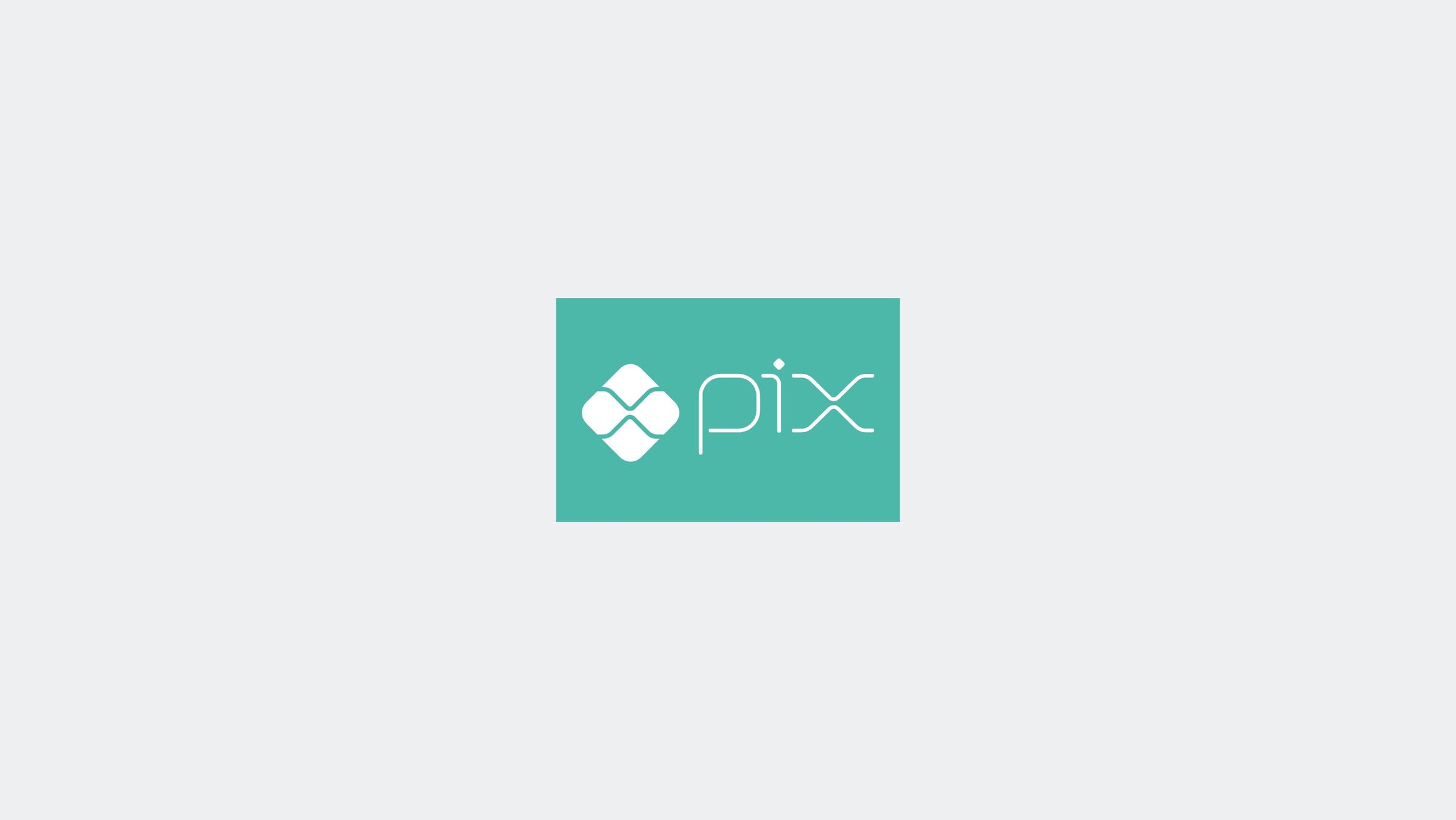 Pix logo on a gray background.