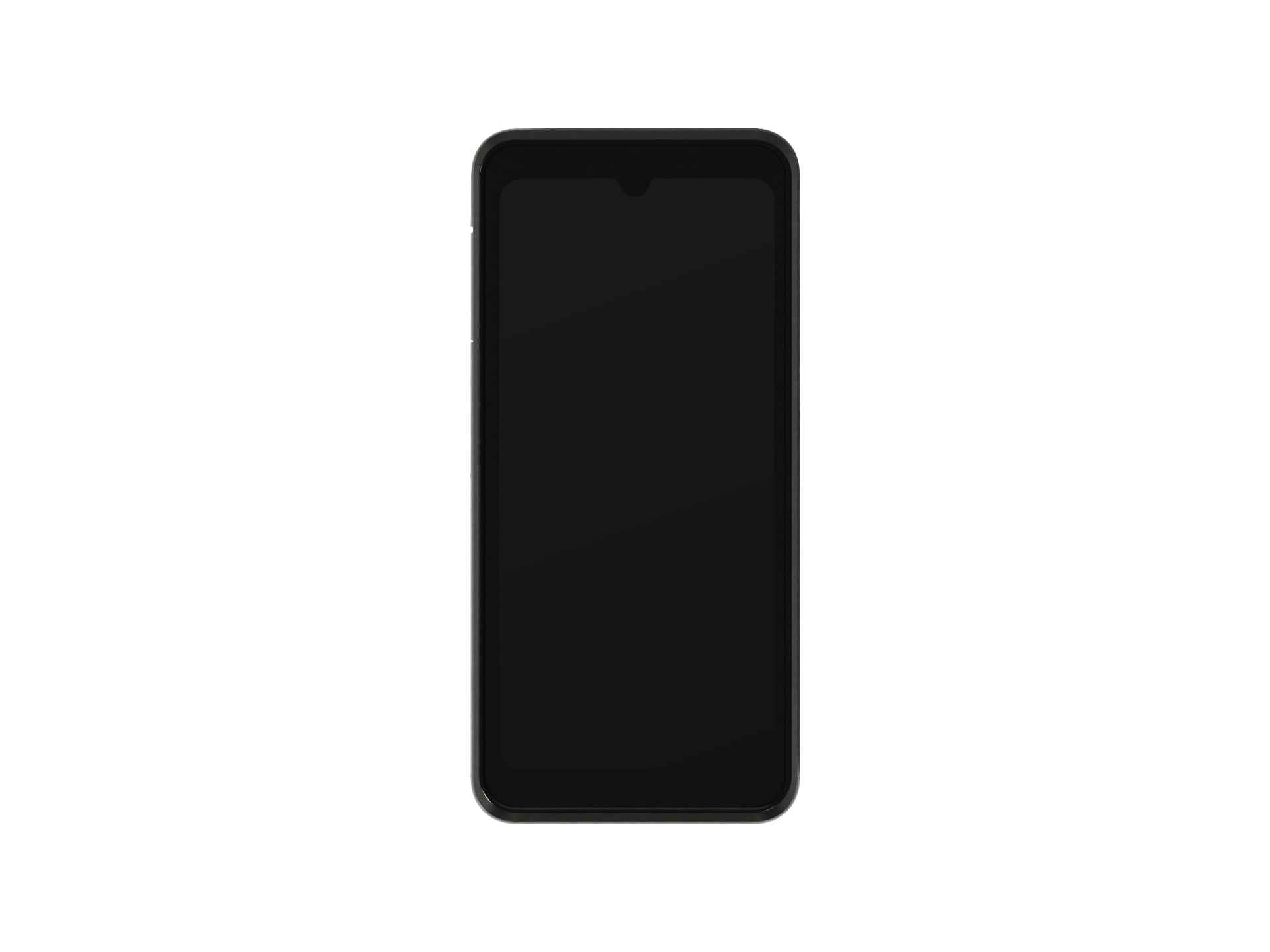 Smartphone with a black screen, possibly displaying a mobile payment app by Adyen