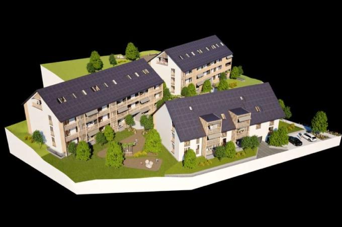 3 weisse Einfamilienhäuser mit Eigentumswohnungen und Garten am Hohlenweg in Oeschgen