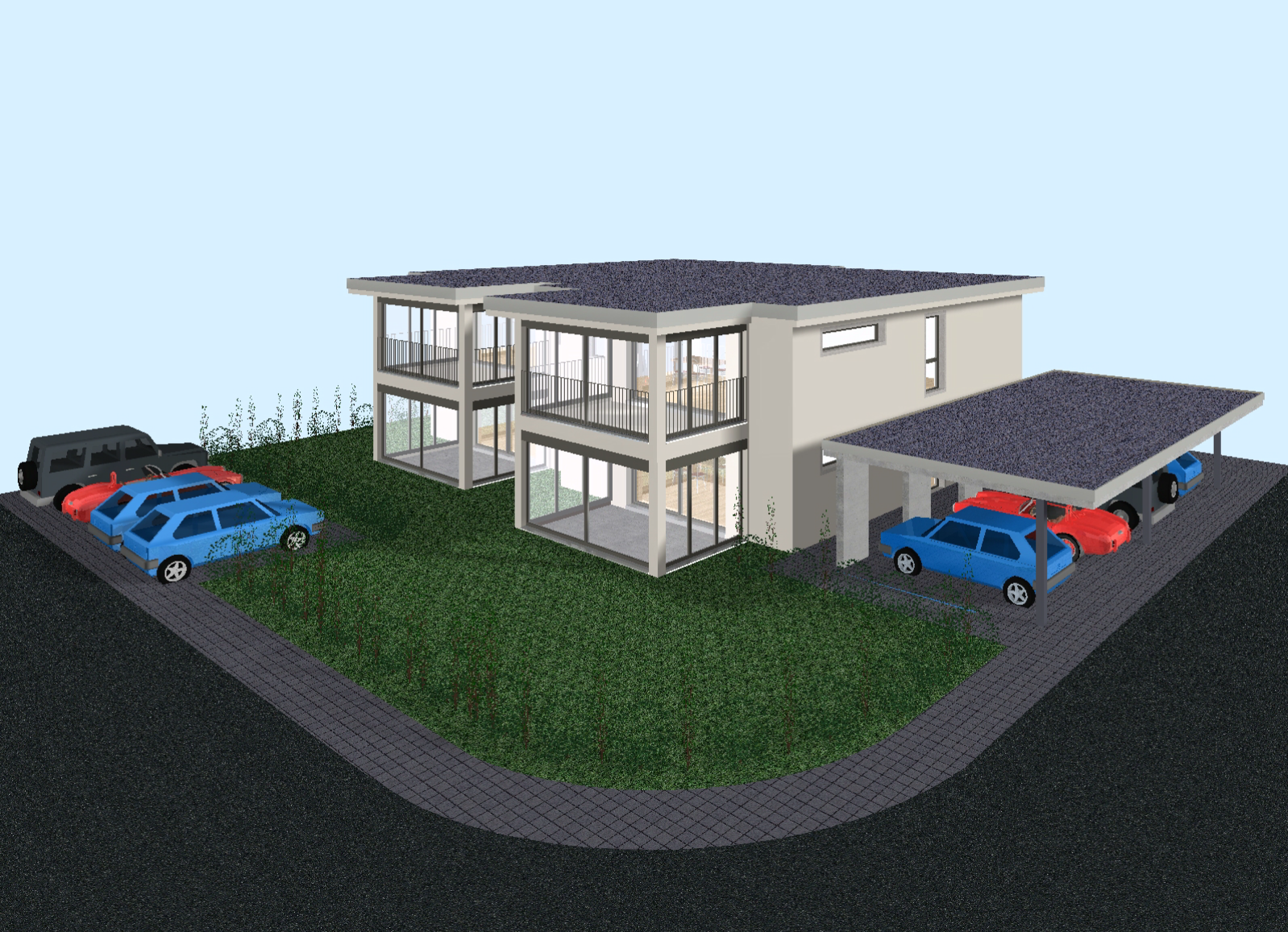 Moderne zweigeschossige Bankfiliale mit Parkplätzen und geräumiger Terrasse an der Oberfeldstrasse 21, 4133 Pratteln