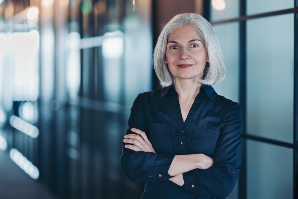 Businesswoman standing confidently in the office