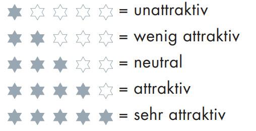 Sterne als Lesehilfe zu den Marktattraktivitätsgrafiken