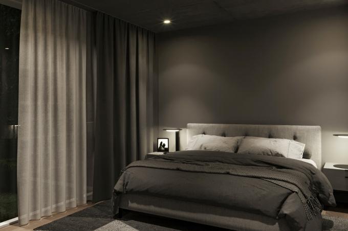 Schlafzimmer mit Bett am St. Martinsweg in Laufen