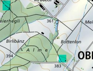Karte mit den Koordinaten von Oberwil