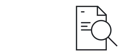 Dokument mit Lupe, symbolisiert Prüfung oder Analyse bei der BLKB.