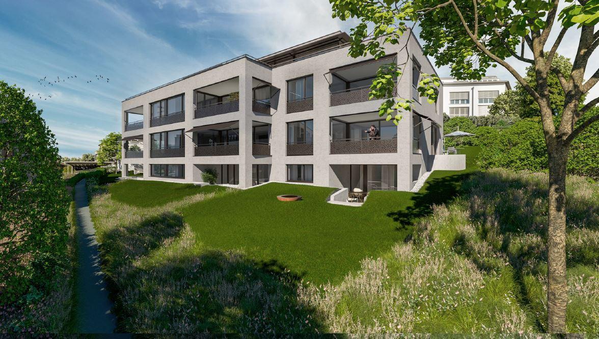 Moderne Mehrfamilienhausanlage mit großzügigem Garten in sonniger Lage