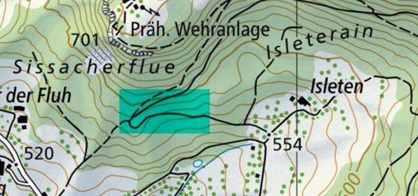 Karte mit den Koordinaten von Sissach