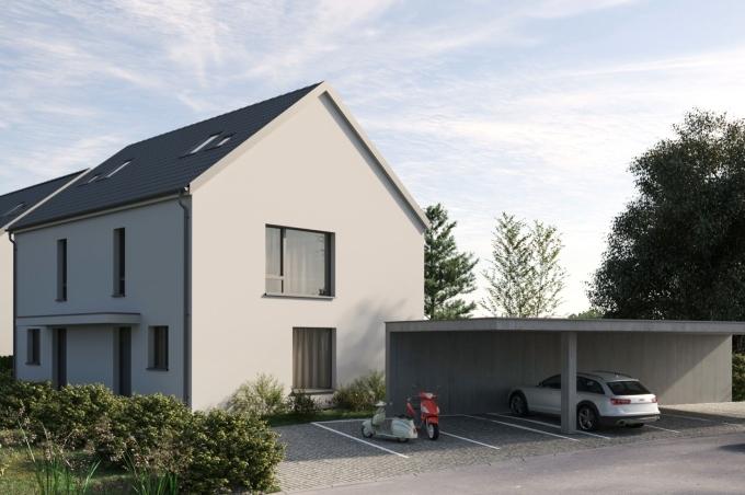 Weisses Doppeleinfamilienhaus mit Eigentumswohnungen und Garage am St. Martinsweg in Laufen