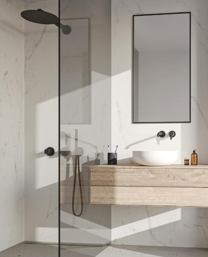 Badezimmer am Jakobsweg "Basel Grün" in Biel-Benken