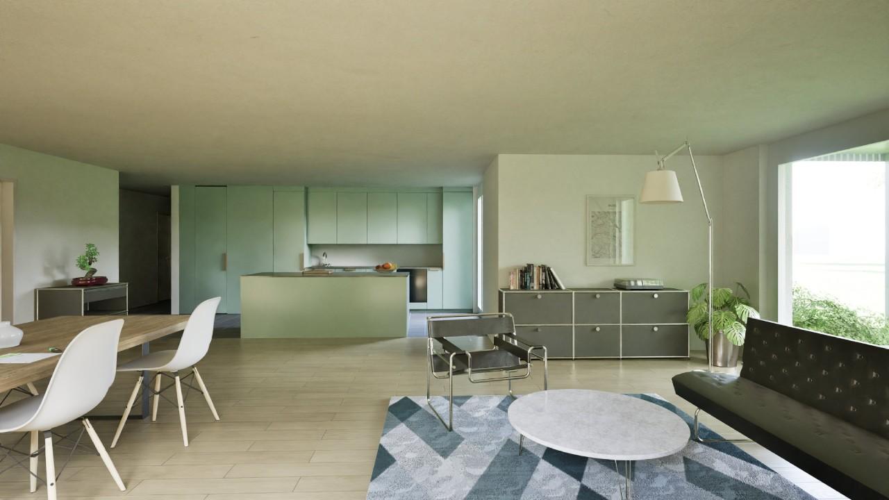 Wohnzimmer mit Küche an der Unterdorfstrasse in Wallbach.