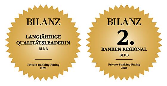 Bilanz Private Banking Rating Regionalbanken 2. Platz BLKB