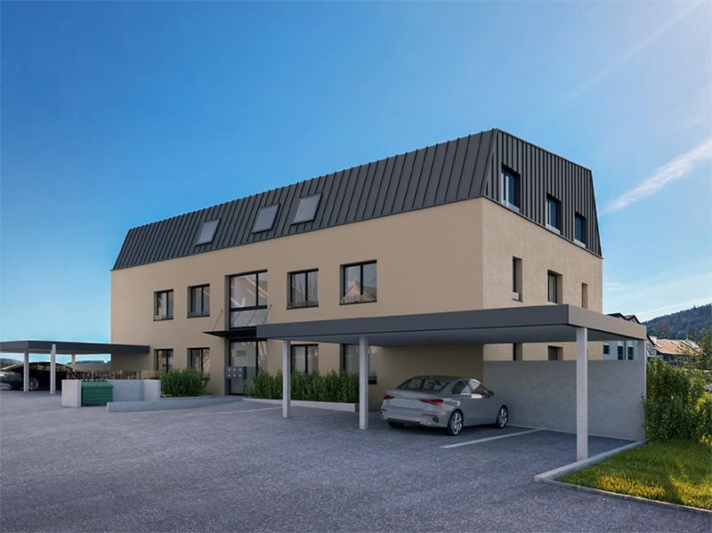 Mehrfamilienhaus mit Eigentumswohnungen und Garage am Flühbergweg in Ettingen