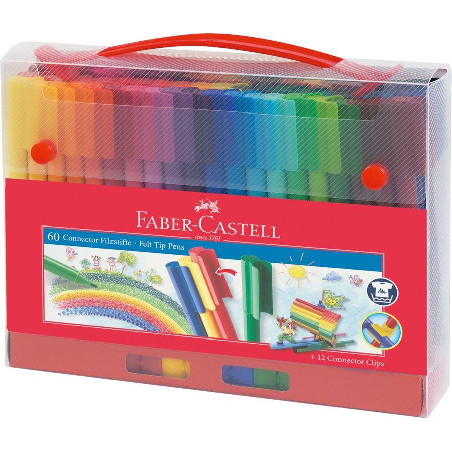 Ein Kasten voller Farbstifte von Faber Castell