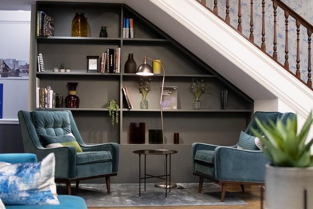 Coworking space in communal lounge at Cornwall Buildings