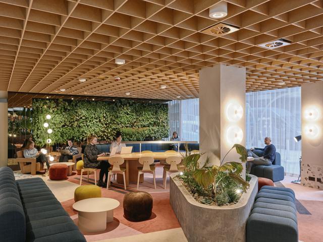 People working in the lounge at the Plaza in Liverpool