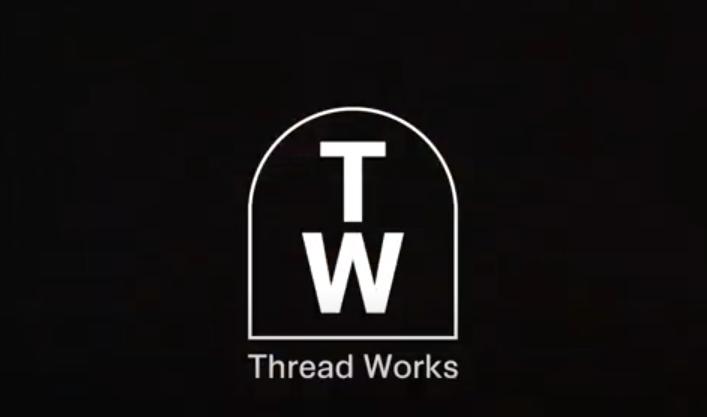 The Thread Works logo on a black background