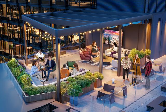 Pall Mall terrace by night