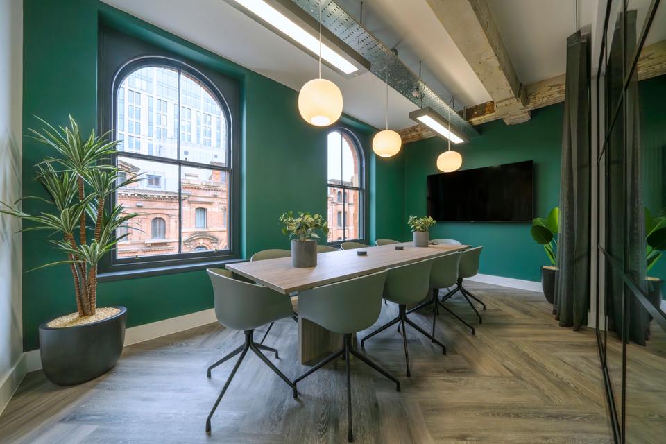 A green meeting room