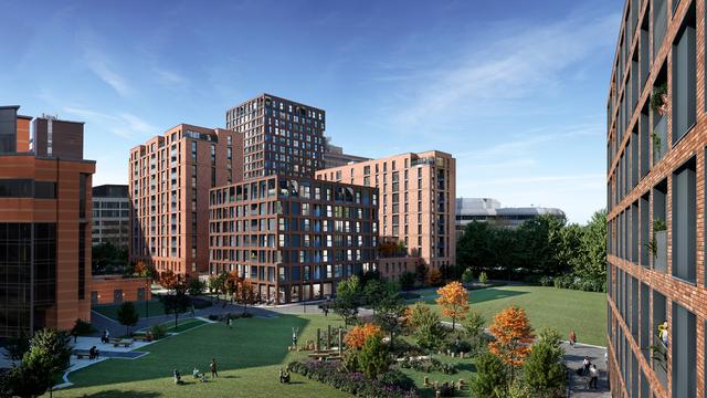 Artists impression of the residential scheme at Lumina Village, Old Trafford
