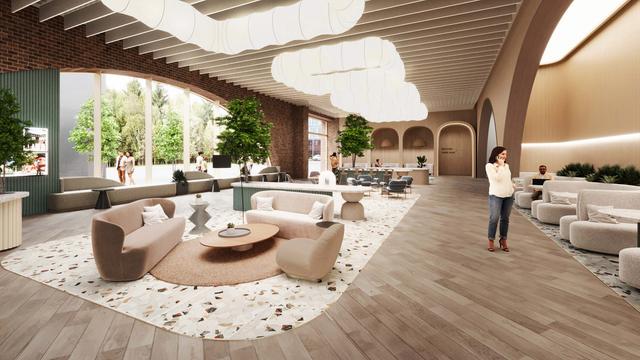 Main reception area CGI of No.3 Circle Square