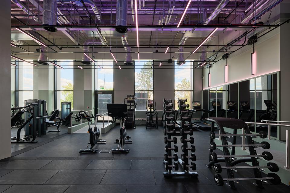 One of the largest office gyms in the city, fully equipped with premium equipment to support employee wellbeing.