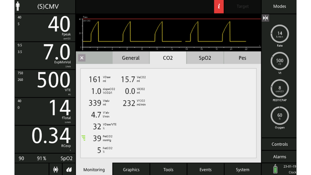 Screenshot showing CO2 parameters