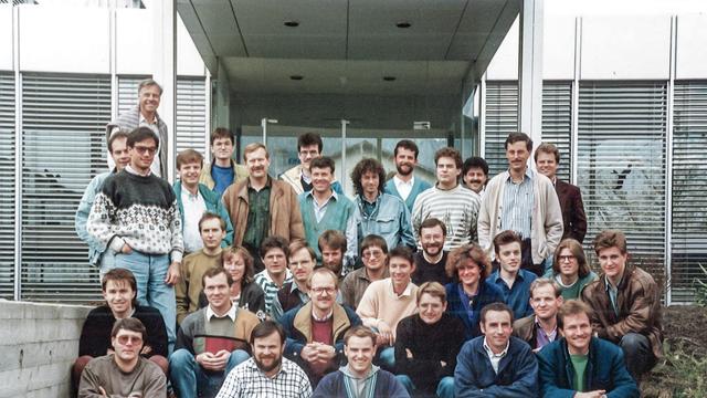 The dedicated team of engineers around 1984.