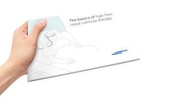 Illustration of the e-book on high flow nasal cannula therapy