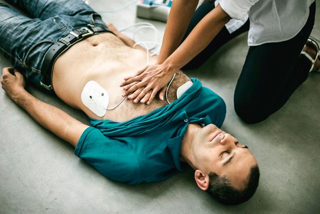 CPR on a man