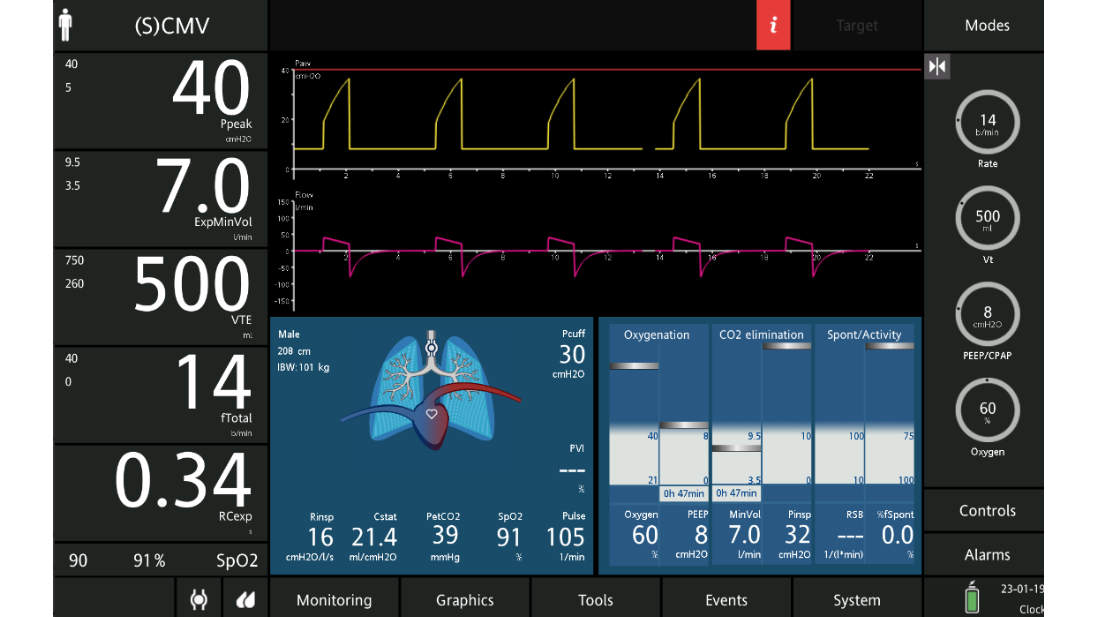 Screenshot mit Monitoring-Parametern