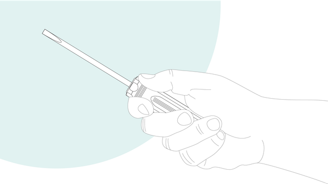 Graphic illustration: Hand with screwdriver