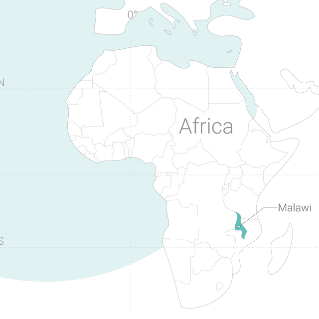 Mappa dell'Africa che mostra dove si trova il Malawi