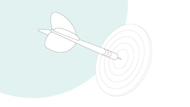 Graphic illustration: dart hits target