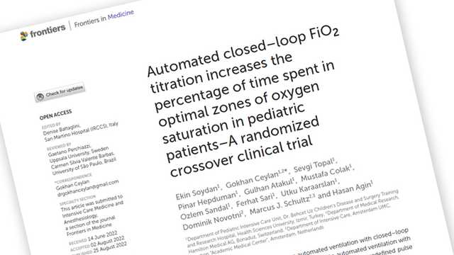 Più tempo nell’intervallo ottimale di SpO2 grazie al controllo a loop chiuso di FiO2