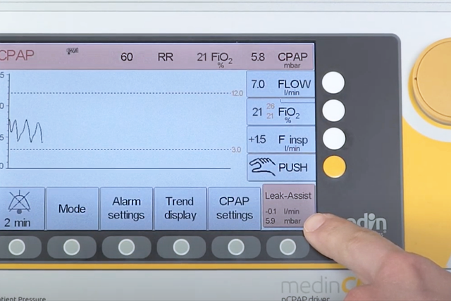 This video gives you a short overview on the functions and modes of the medinCNO nCPAP driver. medinCNO is used as stationary nCPAP driver for the nCPAP therapy of neonates and premature infants treated in combination with the nCPAP generator Medijet in intensive care units.

medinCNO® may only be used in combination with simultaneous and constant hemodynamic monitoring of the patient, only by trained medical personnel and only during clinical use.