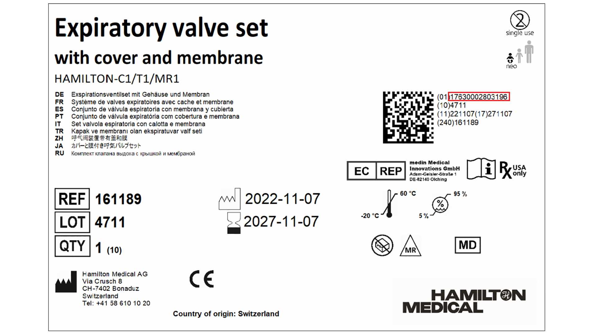 Label showing updated GTIN code