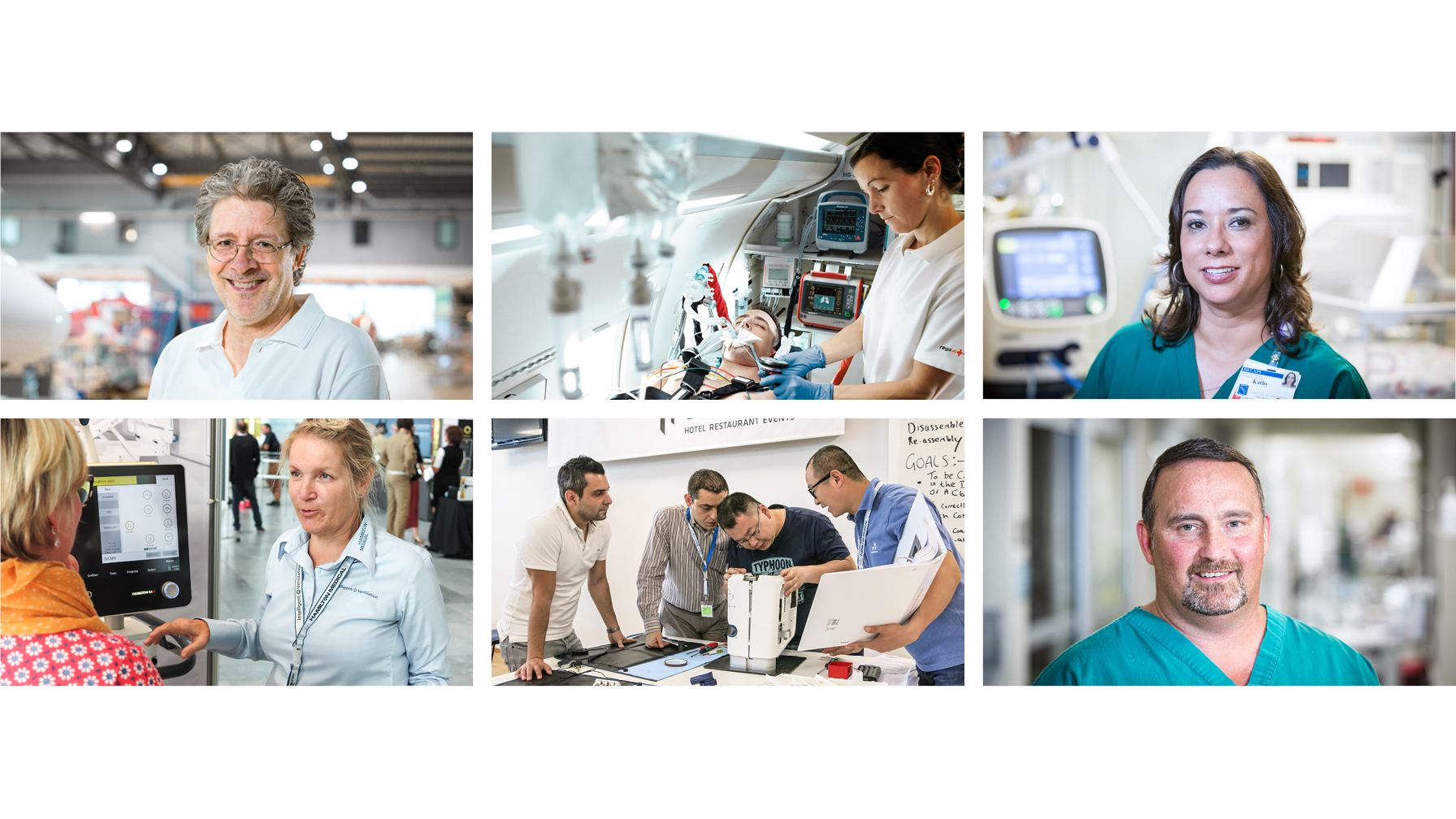 Impressions of Hamilton Medical employees and devices