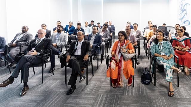 Hamilton Medical India customers listening to a presentation