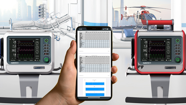 Ventilation reports on the Hamilton Connect App
