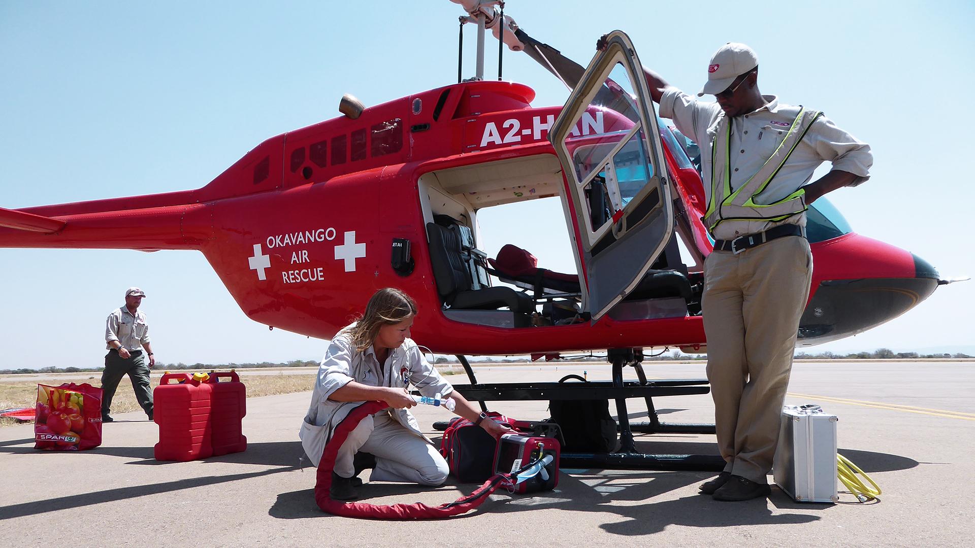 A little report on the first patients of Okavango Air Rescue, who were transported with the newly acquired HAMILTON-T1 transport ventilator. Okavango Air Rescue was founded in March 2011 by Christian Gross and Dr. med. Misha S. Kruck to provide a professional medical Helicopter Rescue Service, for the remote and inaccessible areas of the country, of which there are many, due to the vastness of Botswana.