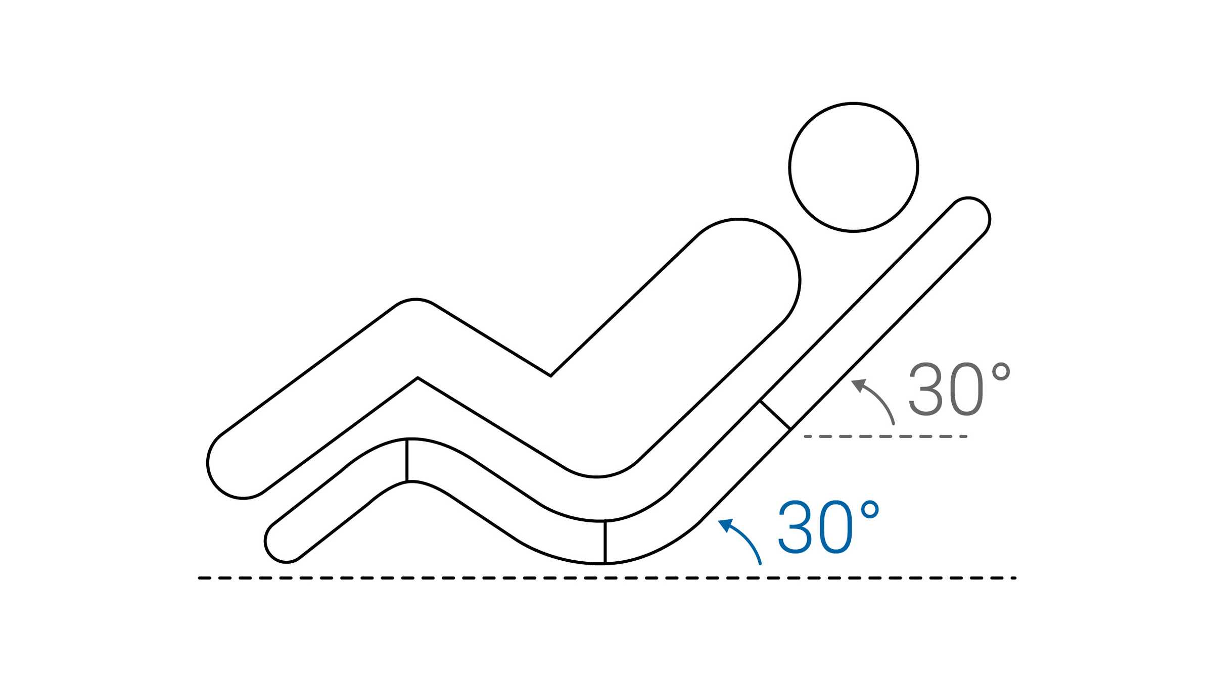 Illustration of a patient in semi-recumbent position
