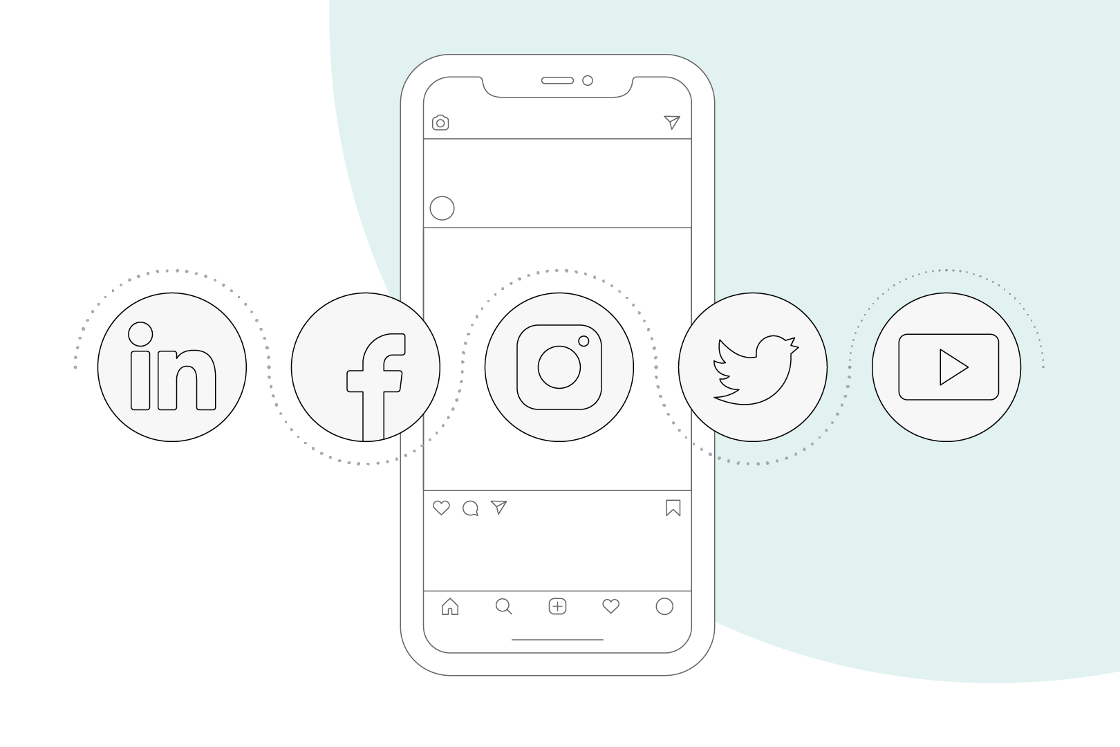 Smartphone with social media icons