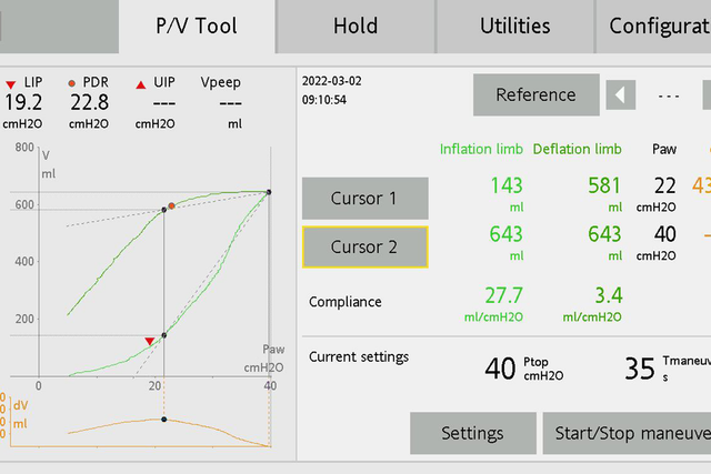 User interface of the P/V Tool