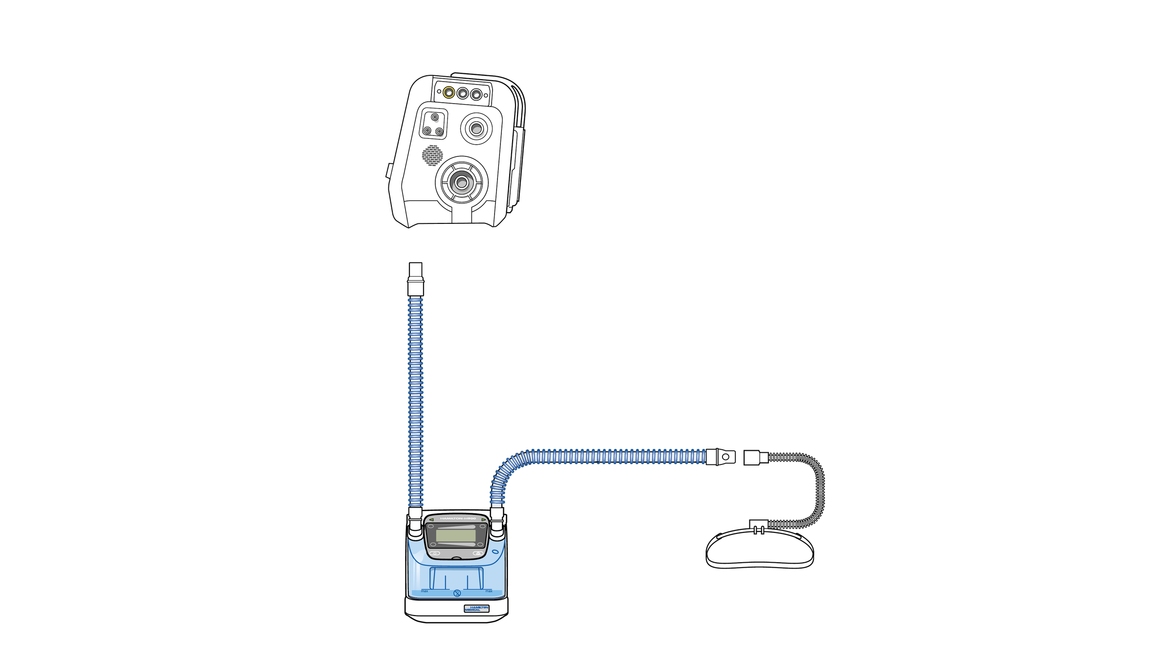High flow nasal cannula therapy system on the HAMILTON-C1