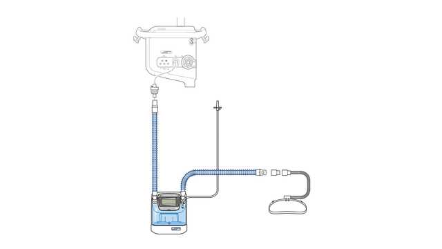 Illustration of a ventilator with a HAMILTON-H900 humidifier