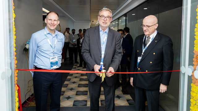 Ribbon cutting ceremony for the new Hamilton Medical India office in Mumbai